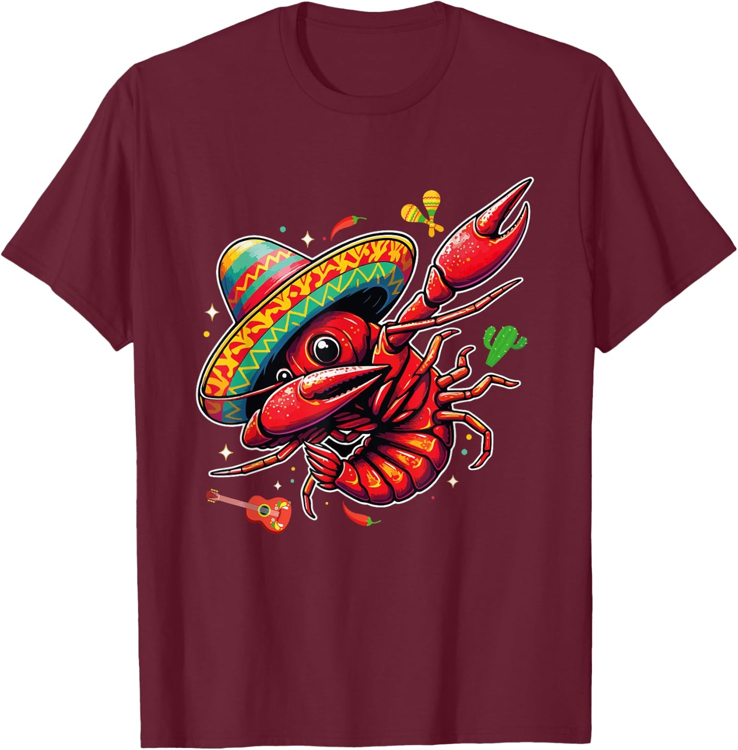 Cinco De Mayo Mexican food Party Funny Mexico Crawfish Boil T-Shirt - T-Shirt | Maroon