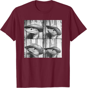 Snake Wearing Cowboy Hat Funny Animal Photobooth Rattlesnake T-Shirt - T-Shirt | Maroon