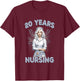 20 Years of Nursing Anniversary Celebration Nurse Scrubs T-Shirt - T-Shirt | Maroon