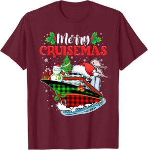 Merry Cruisemas 2025 Funny Cruise Squad Christmas 2025 T-Shirt - T-Shirt | Maroon