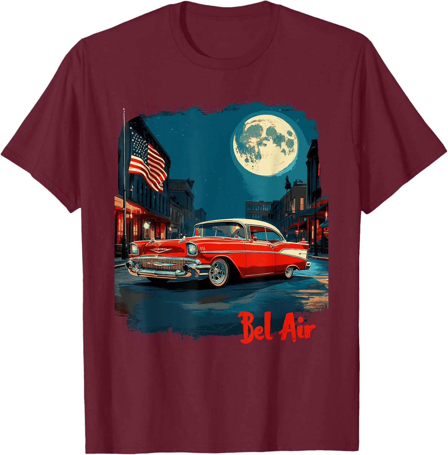 Vintage 1957 Bel Air Classic car Old School Hot Rod Bel Air T-Shirt - T-Shirt | Maroon