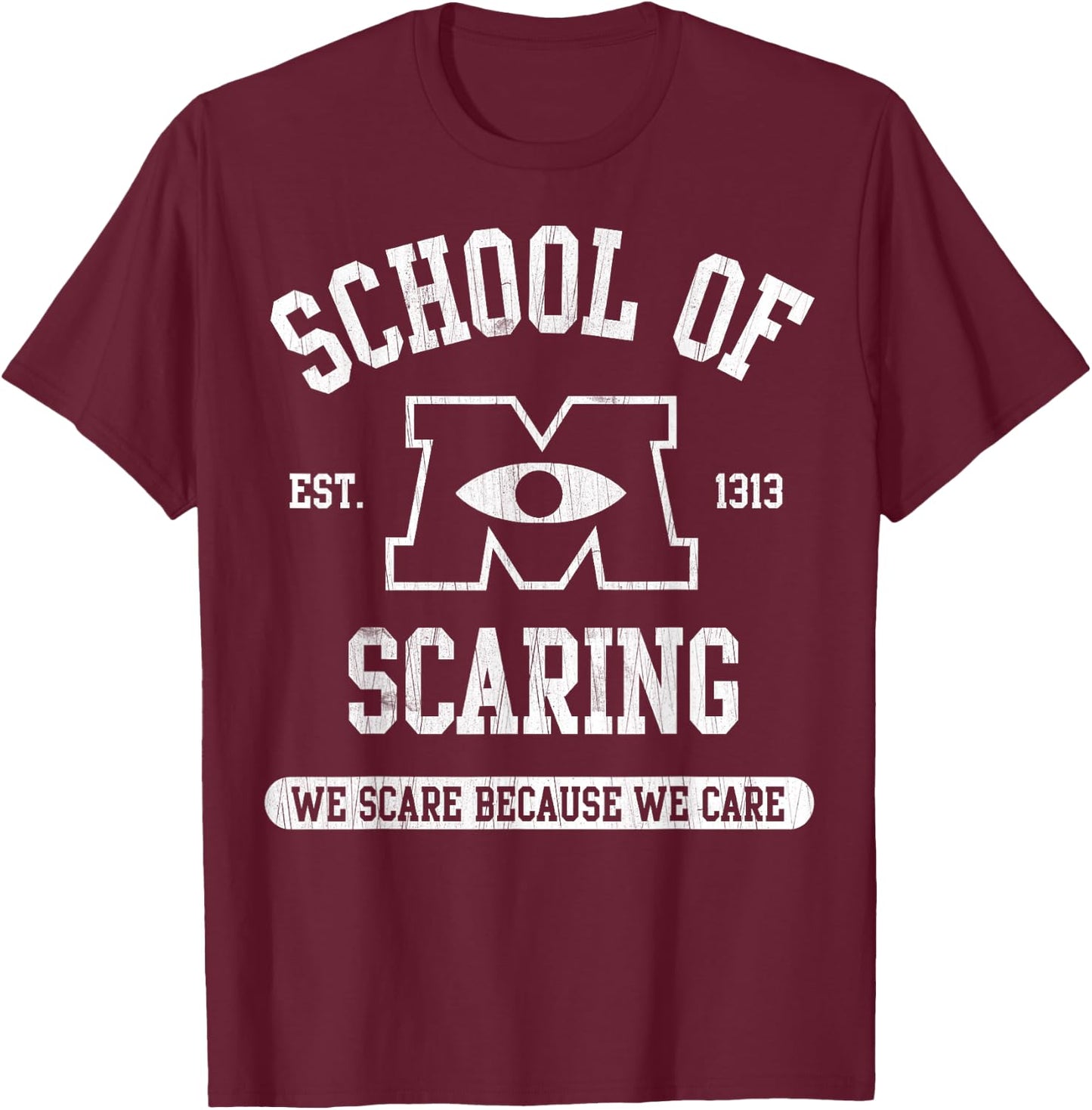 Disney Pixar Monsters University School of Scaring EST. 1313 T-Shirt - T-Shirt | Maroon