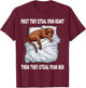 Vizsla Sleeping Pajamas Nightgown T-Shirt - T-Shirt | Maroon