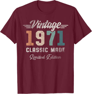 Vintage 1971 55th Birthday Classic Car T-Shirt - T-Shirt | Maroon