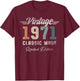Vintage 1971 55th Birthday Classic Car T-Shirt - T-Shirt | Maroon