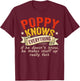 Poppy Knows Everything If He Doesn't Know He Makes Stuff Up T-Shirt - T-Shirt | Maroon
