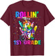 1st Grade Unicorn Back to School First Day of School Girls T-Shirt - T-Shirt | Maroon