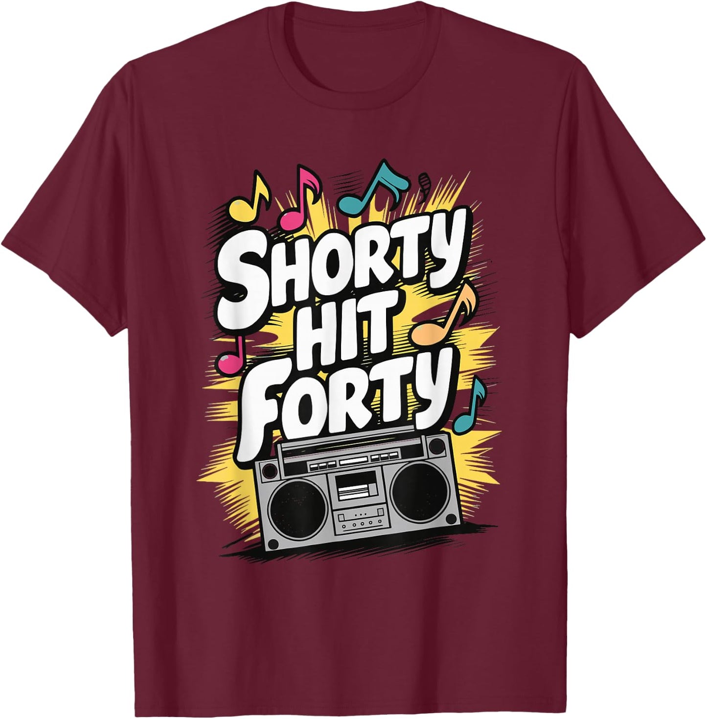 Shorty Hit Forty T-Shirt - T-Shirt | Maroon