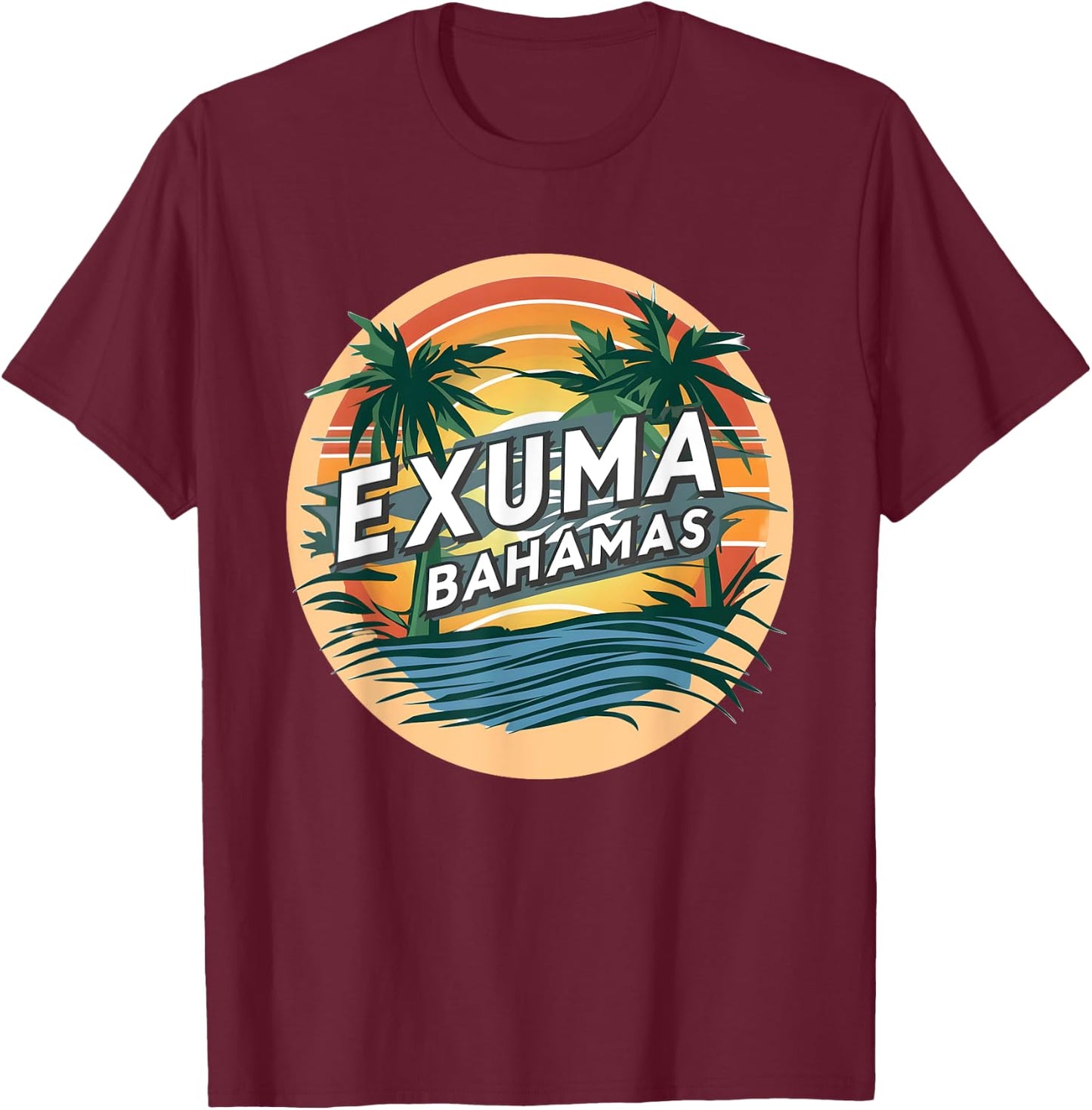 Exuma Bahamas T-Shirt - T-Shirt | Maroon