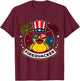 Firequacker 4th of July Rubber Duck USA Flag T-Shirt - T-Shirt | Maroon