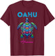 Oahu Hawaii Tribal Beach Sea Turtle T-Shirt - T-Shirt | Maroon