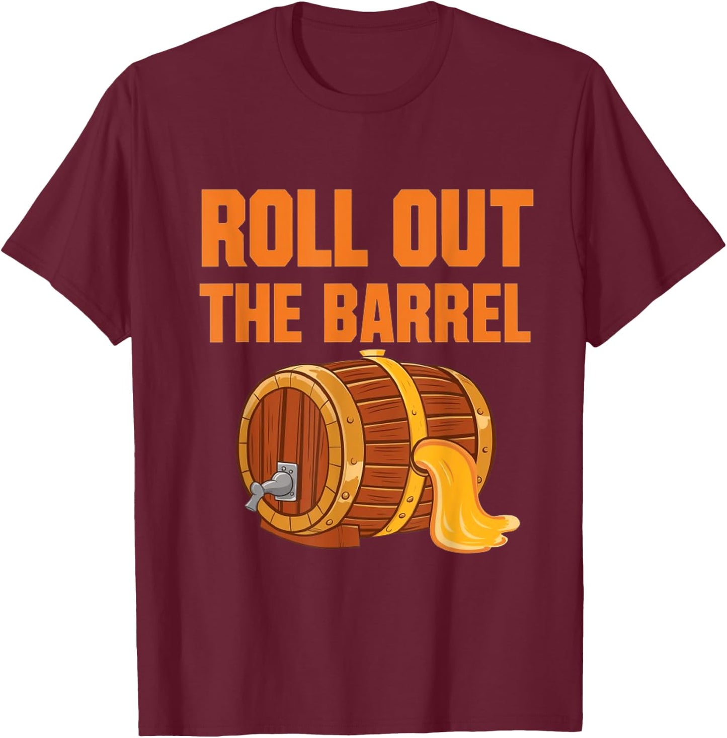 Brewers Roll Out The Barrel T-Shirt - T-Shirt | Maroon