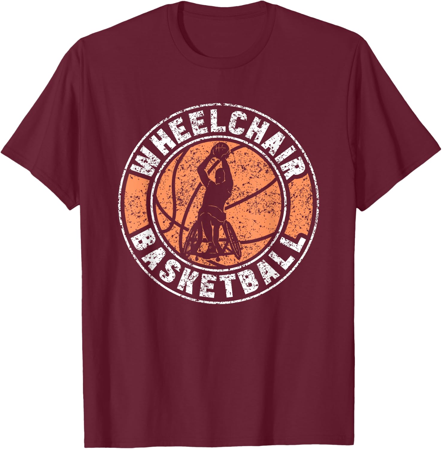 Wheelchair Basketball Player Sports Wheelchair Basketball T-Shirt - T-Shirt | Maroon