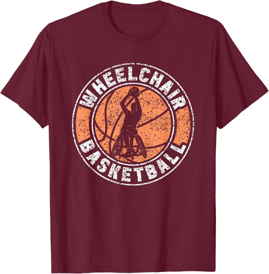 Wheelchair Basketball Player Sports Wheelchair Basketball T-Shirt - T-Shirt | Maroon