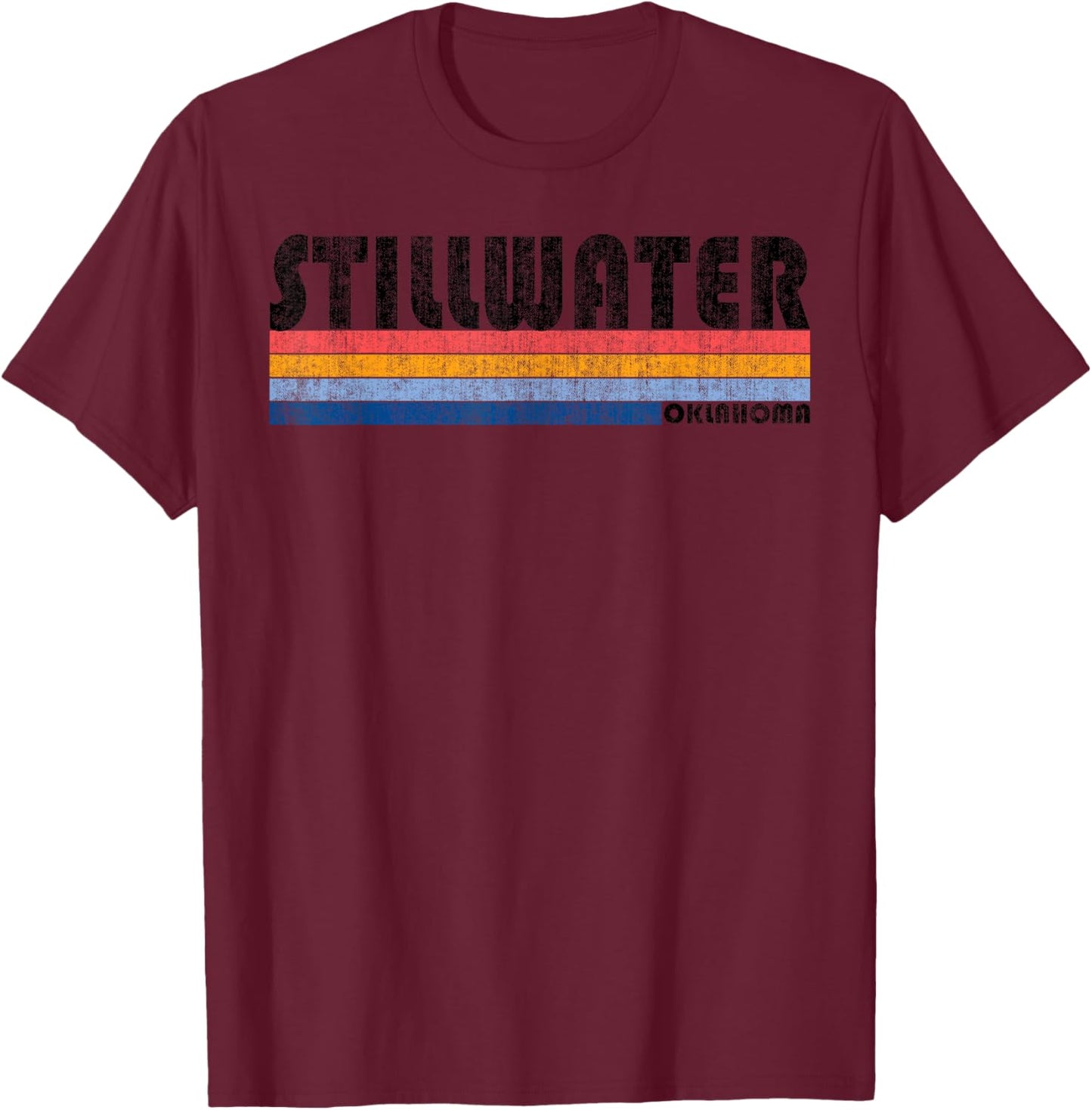 Vintage 1980s Style Stillwater OK T Shirt T-Shirt - T-Shirt | Maroon