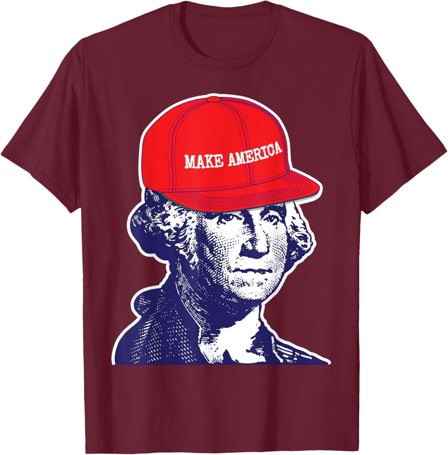George Washington Shirt Make America T-Shirt - T-Shirt | Maroon