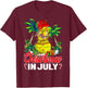 Funny Softball Santa Hat Hawaiian Christmas In July Summer T-Shirt - T-Shirt | Maroon