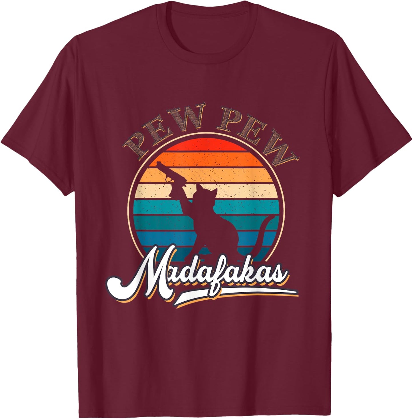 Vintage PewPew Mada-fakas Crazy Pew Cat Women T-Shirt - T-Shirt | Maroon