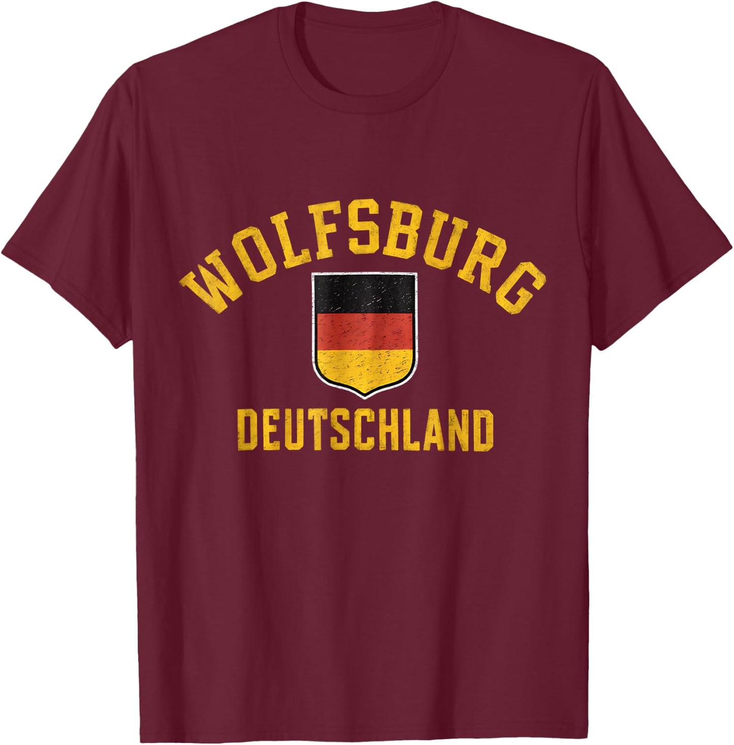 Castle Wolfsburg Germany Deutschland Crest Coat Arms Emblem T-Shirt - T-Shirt | Maroon