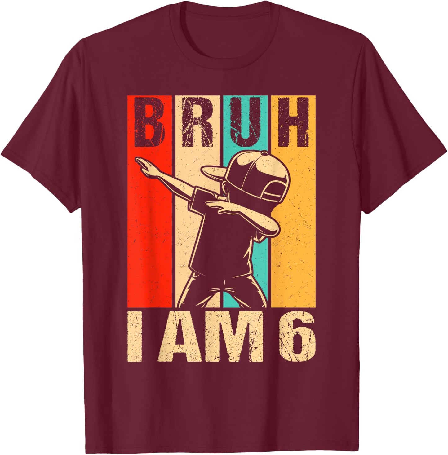 6 Year Old Birthday Dabbing Boy Bruh It's My 6th Birthday T-Shirt - T-Shirt | Maroon