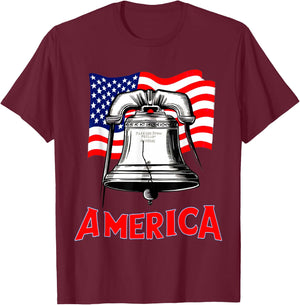 Liberty Bell and America Let freedom Ring T-Shirt - T-Shirt | Maroon