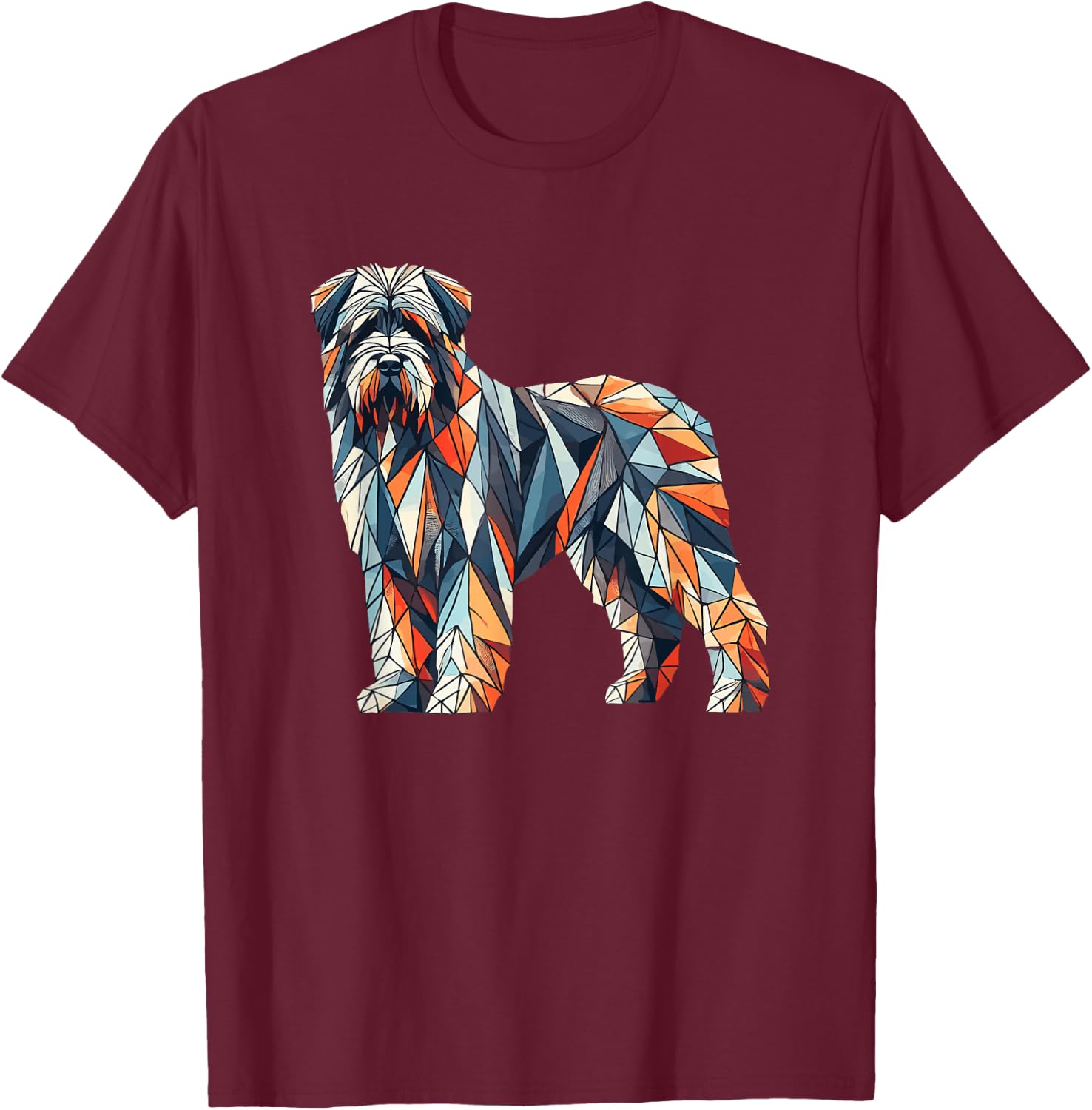 Geometric Art Bouvier Des Flandres T-Shirt - T-Shirt | Maroon
