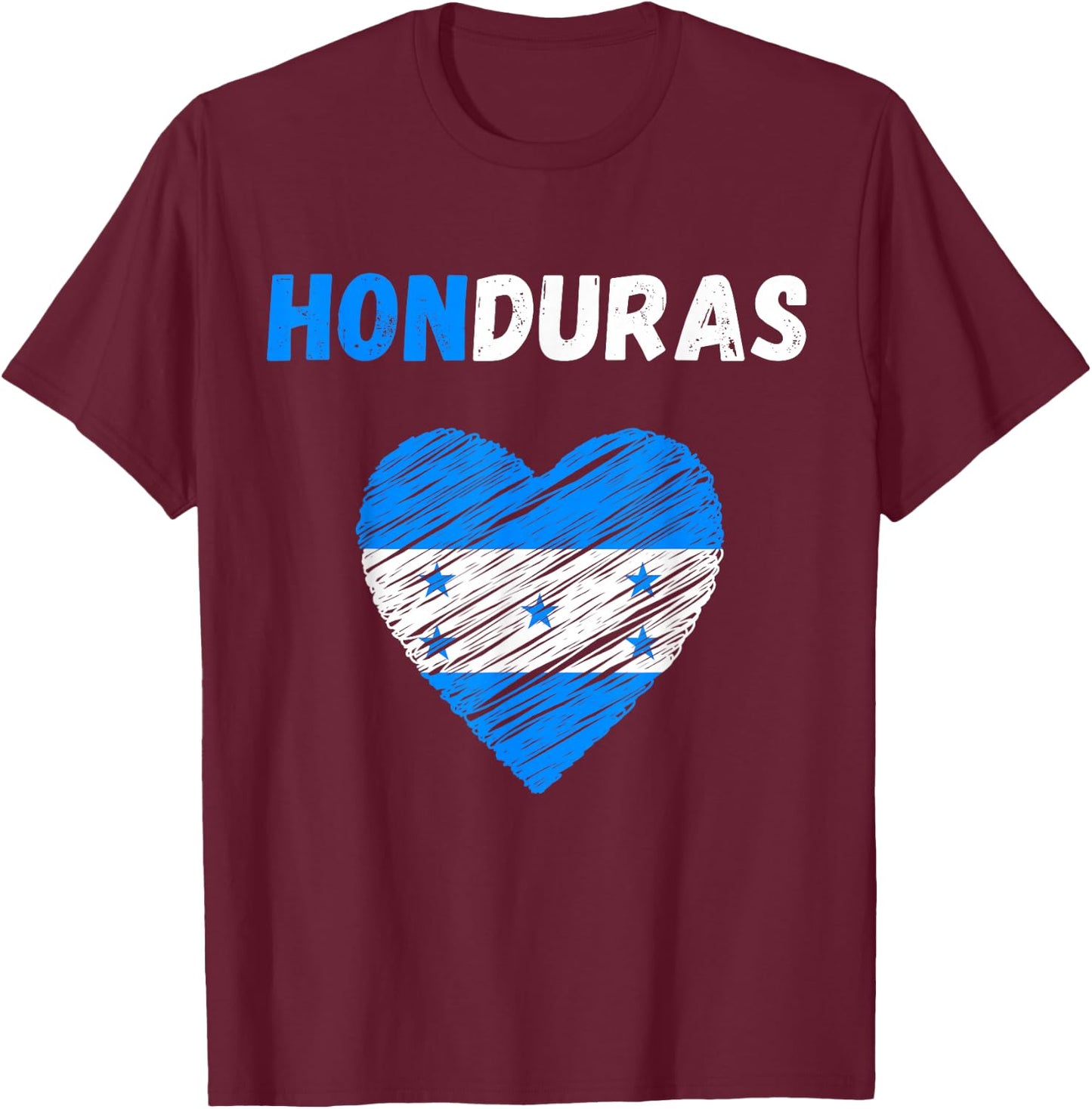 Honduras Flag Holiday Honduras Heart Honduran Flag T-Shirt - T-Shirt | Maroon