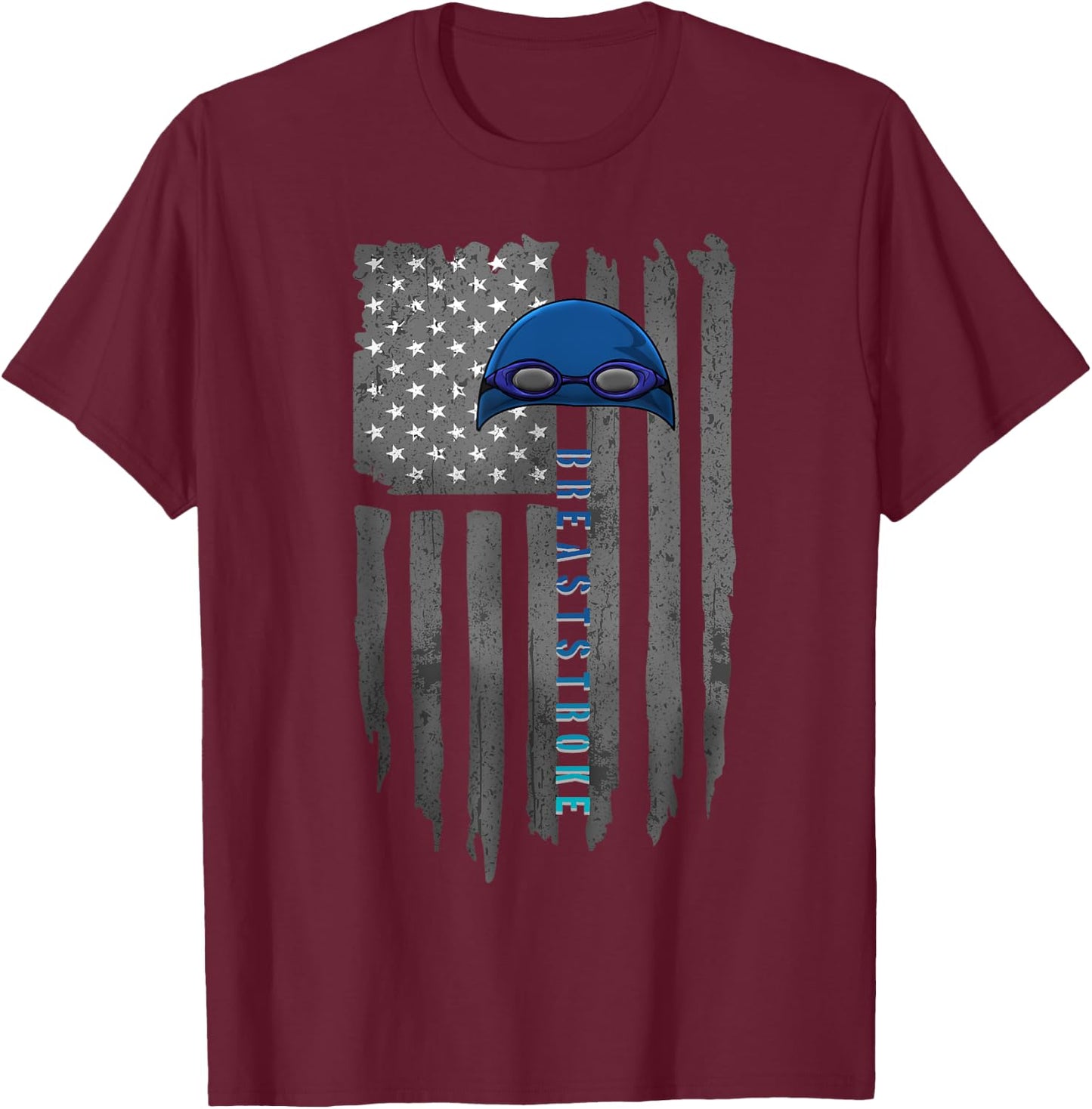 Swimming Breaststroke Swimmer Funny Goggles Cap Lover Girl T-Shirt - T-Shirt | Maroon