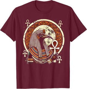 Thoth Egyptian God Egyptian Mythology Pyramid Ancient Egypt T-Shirt - T-Shirt | Maroon