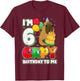 6 Years Old Capy Birthday to me 6th Birthday Capybara T-Shirt - T-Shirt | Maroon