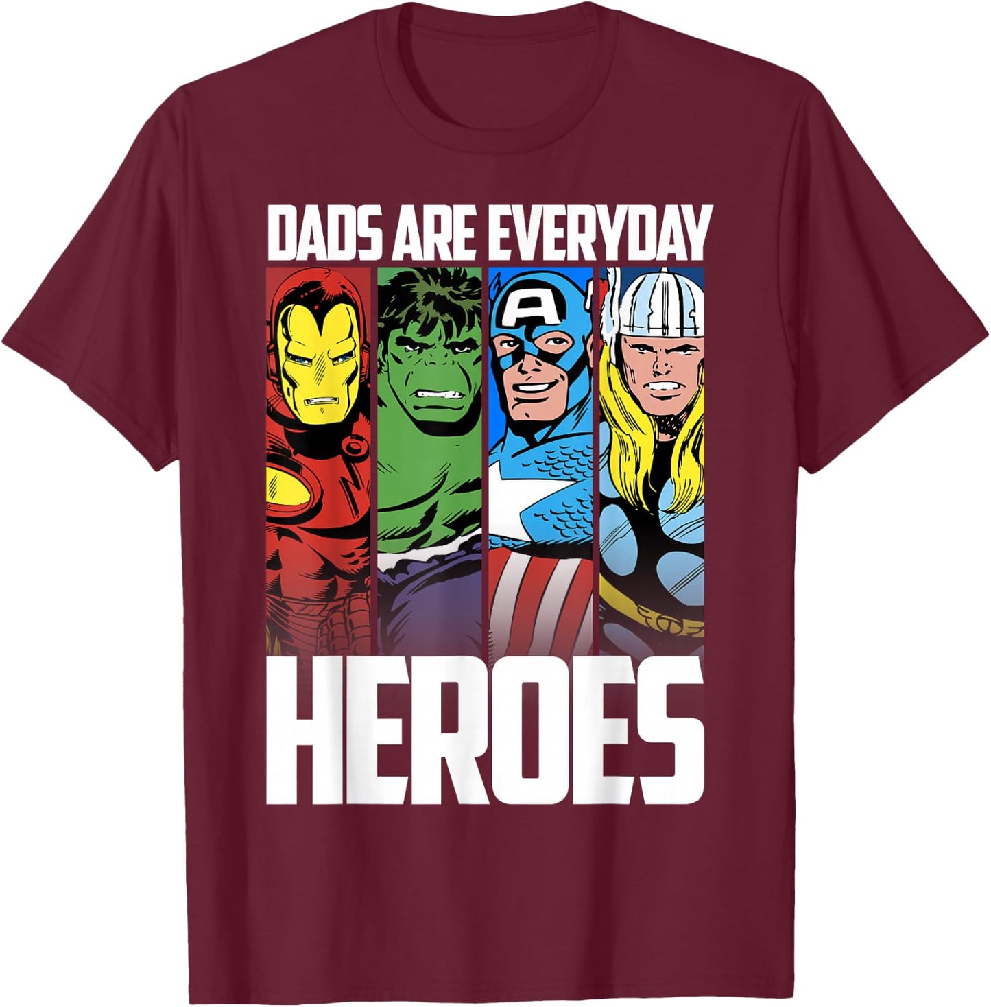 Marvel Avengers Father's Day Everyday Heroes Graphic Small T-Shirt - T-Shirt | Maroon