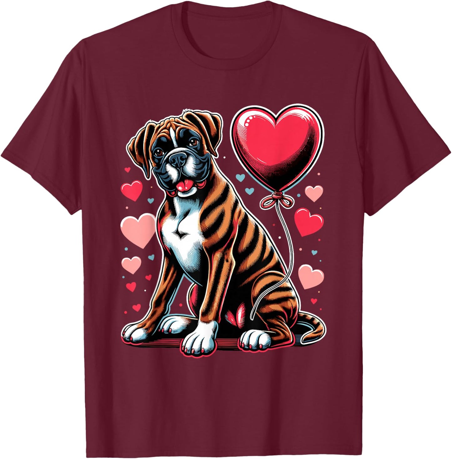 Boxer Dog Valentine's Day Dog Owner Valentine T-Shirt - T-Shirt | Maroon