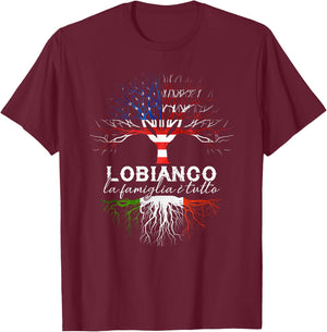 LoBianco Italian Family Name Italian Roots T-Shirt - T-Shirt | Maroon