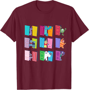 Disney and Pixar’s Monsters, Inc. Doors T-Shirt - T-Shirt | Maroon