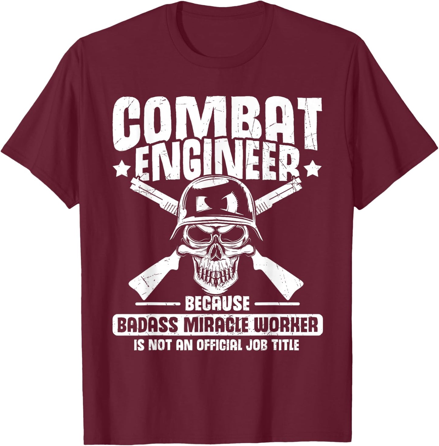 Combat Engineering Decal US Army Combat Engineer T-Shirt - T-Shirt | Maroon