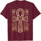 Cool Egypt Ankh Key of Life Symbol In Tribal Art Style T-Shirt - T-Shirt | Maroon