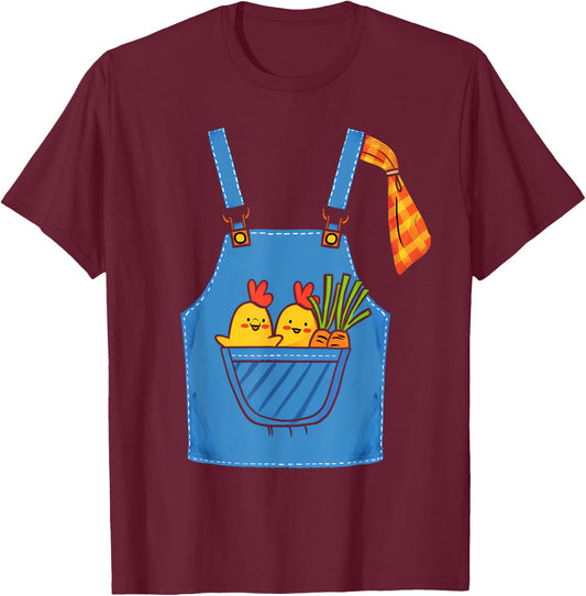 Farmer Costume Halloween Simple Cute Farm Women Men Kids T-Shirt - T-Shirt | Maroon