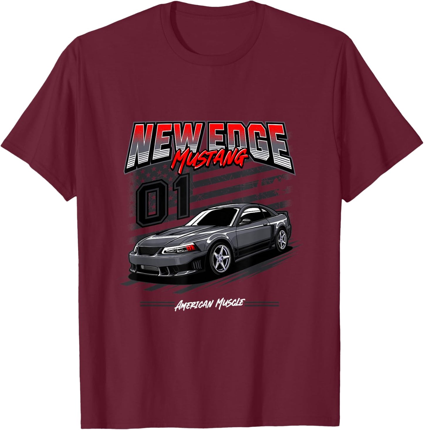American Muscle Car New Edge Coupe 4.6 T-Shirt - T-Shirt | Maroon
