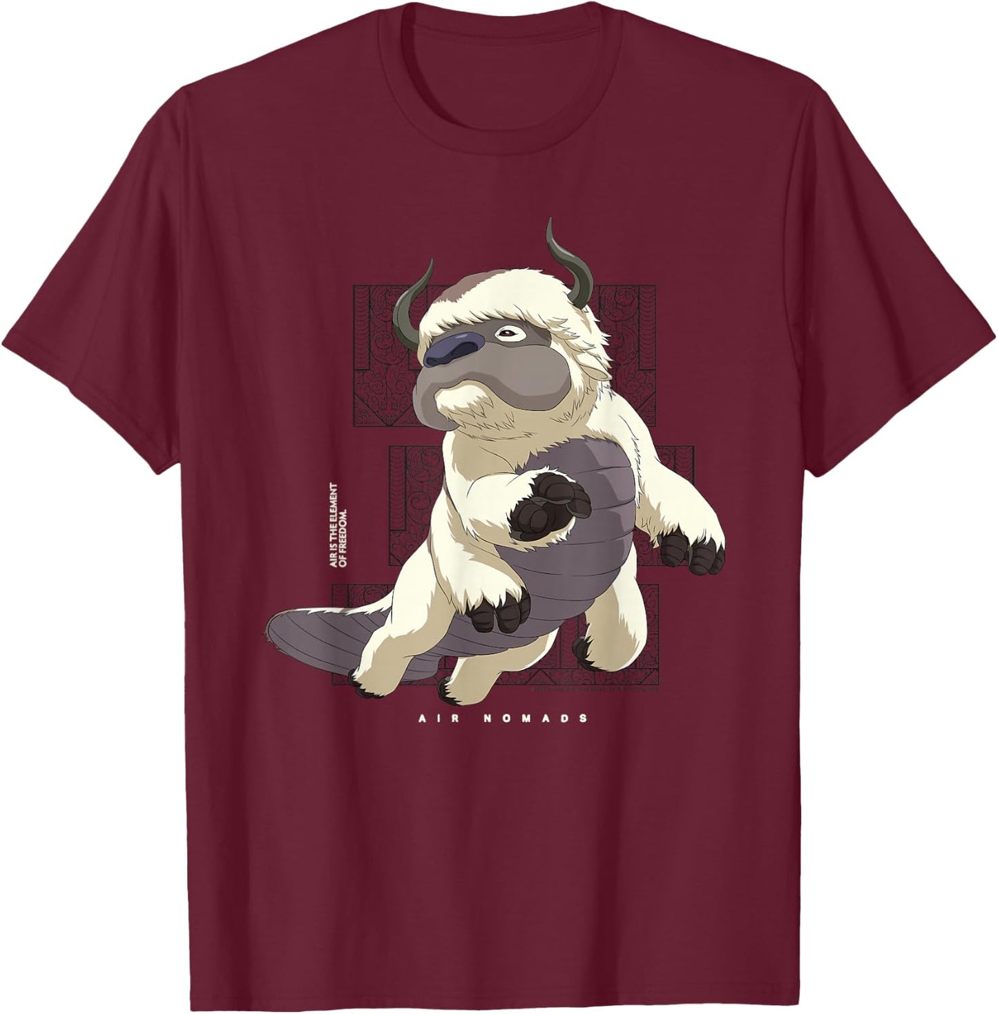 Avatar The Last Airbender Appa Flying Bison Air Nomads T-Shirt - T-Shirt | Maroon