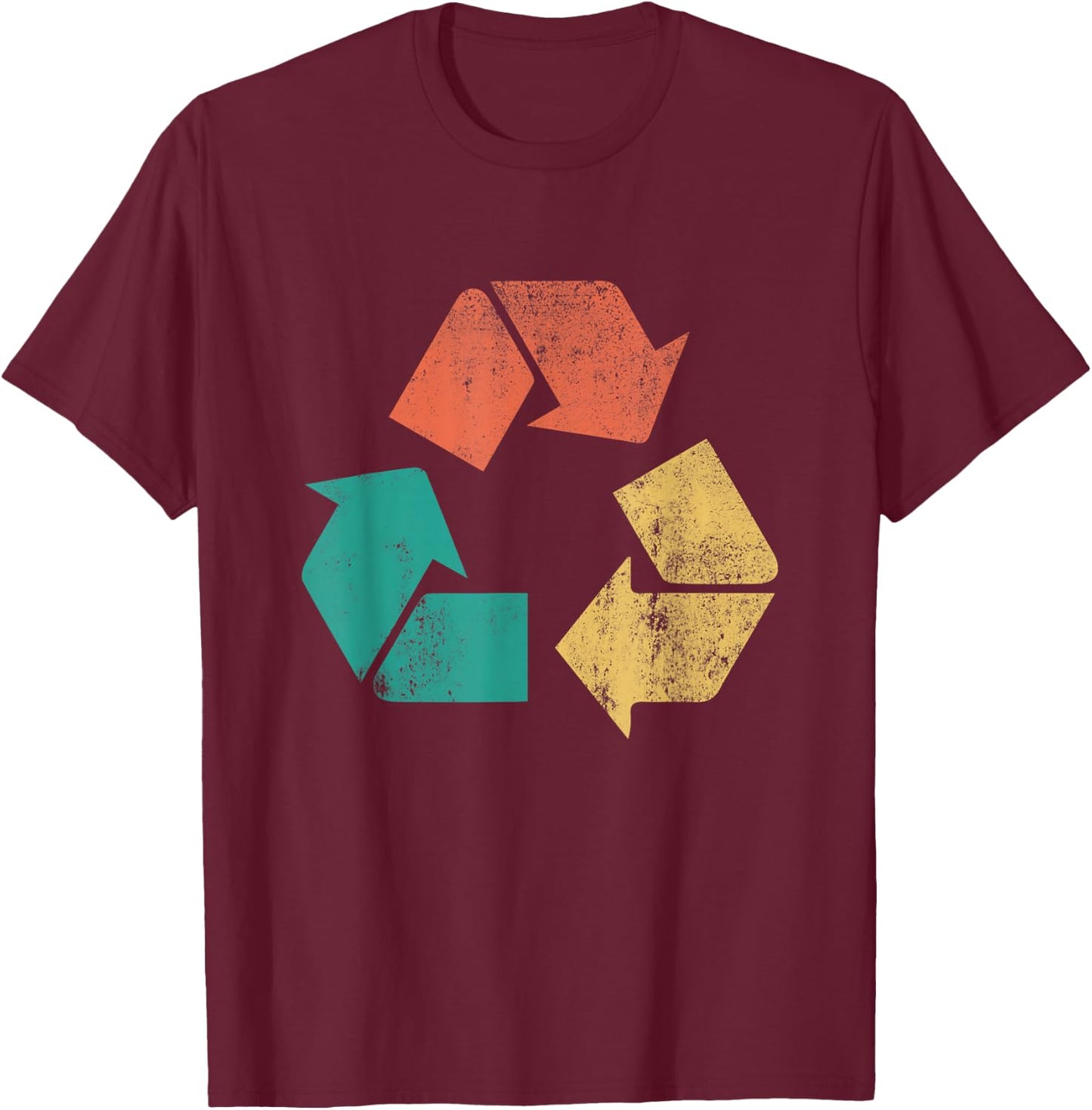 Retro Recycle Logo Protect Nature Earth Day Men Women Kids T-Shirt - T-Shirt | Maroon