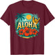 Cute Aloha Hawaiian Summer Vacation Hibiscus Shaka Girl Kids T-Shirt - T-Shirt | Maroon