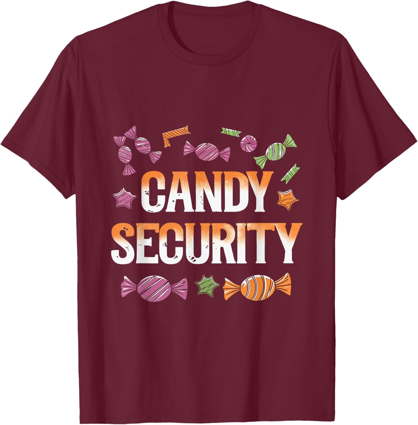 Candy Security Halloween Candy Mom Dad Parents Treats T-Shirt - T-Shirt | Maroon