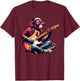 Monkey Wearing Sunglasses Playing Guitar Musician Music T-Shirt - T-Shirt | Maroon