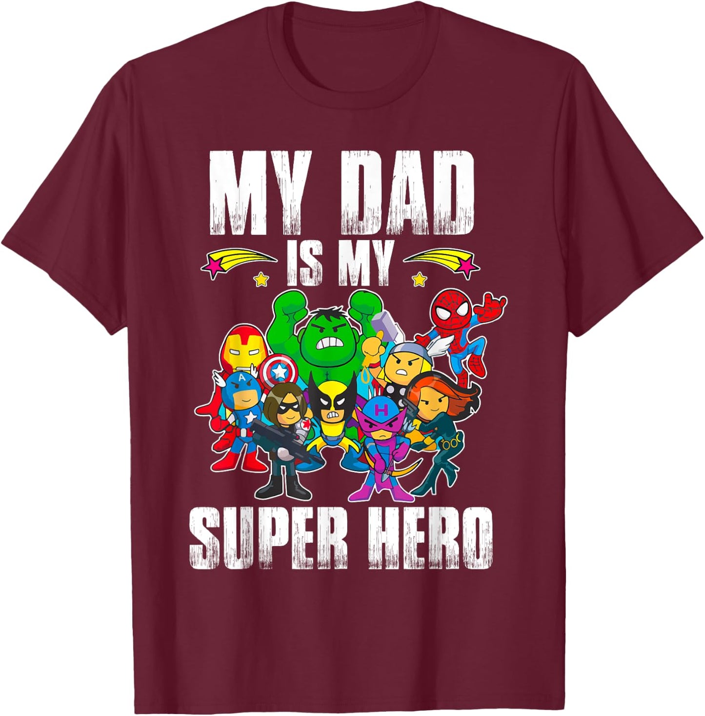My Dad Is My Superhero Father's Day Daddy Hero Toddler Boy T-Shirt - T-Shirt | Maroon