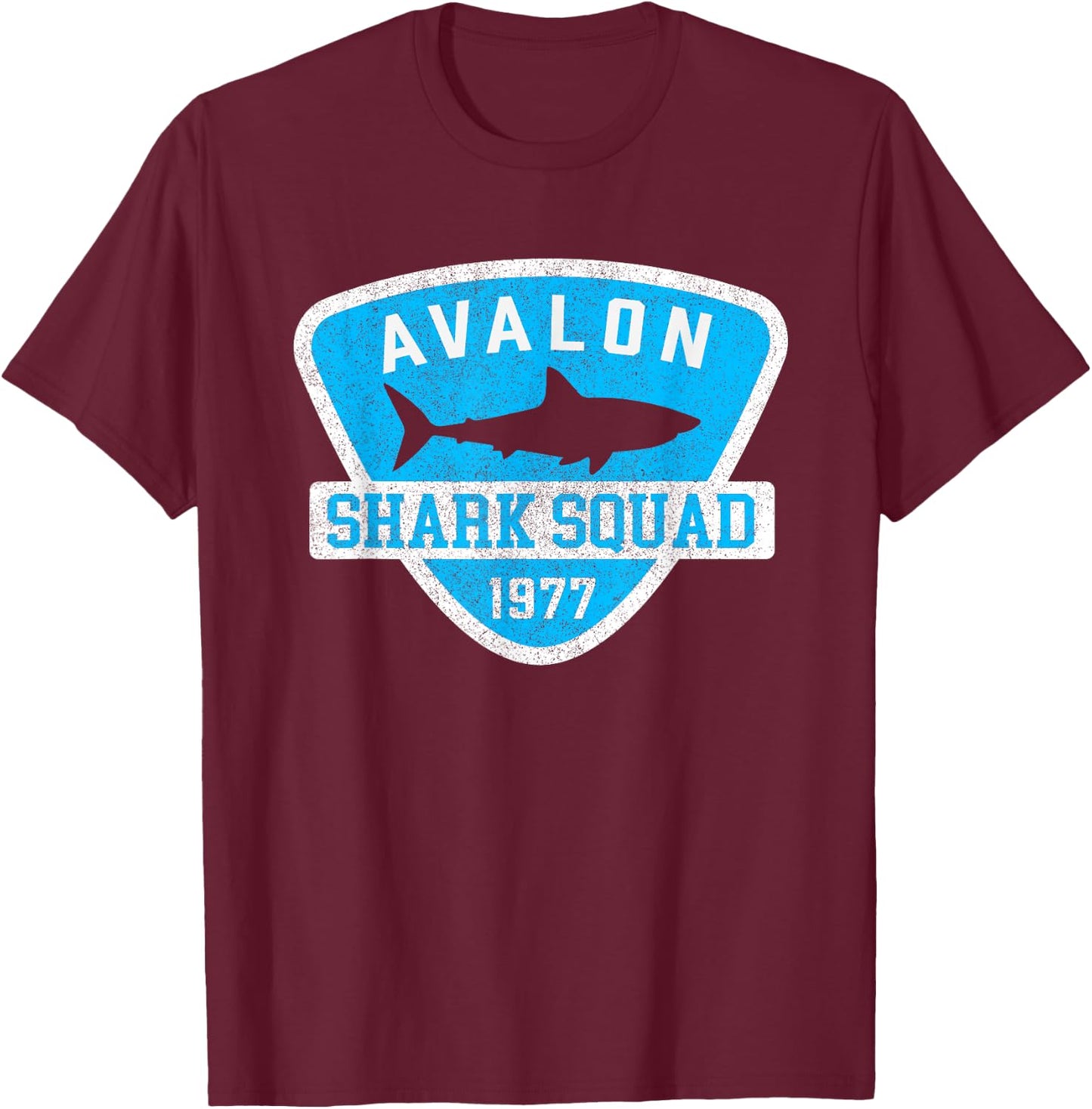 Avalon New Jersey Shark Souvenir Boys Vintage T-Shirt - T-Shirt | Maroon