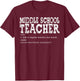 Teacher Appreciation Teacher Definition Middle School Funny T-Shirt - T-Shirt | Maroon