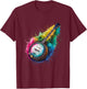 Playing Banjo Men Woman Colorful Watercolor Banjo T-Shirt - T-Shirt | Maroon