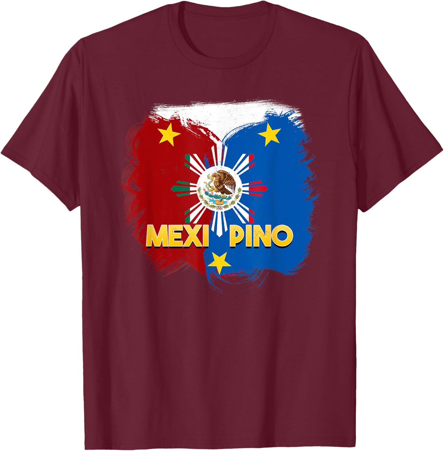 Philippines Mexico Filipino Mexican Mexipino Flag Day T-Shirt - T-Shirt | Maroon
