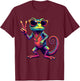Groovy Peace Chameleon,, Funny Vintage Chameleon T-Shirt - T-Shirt | Maroon