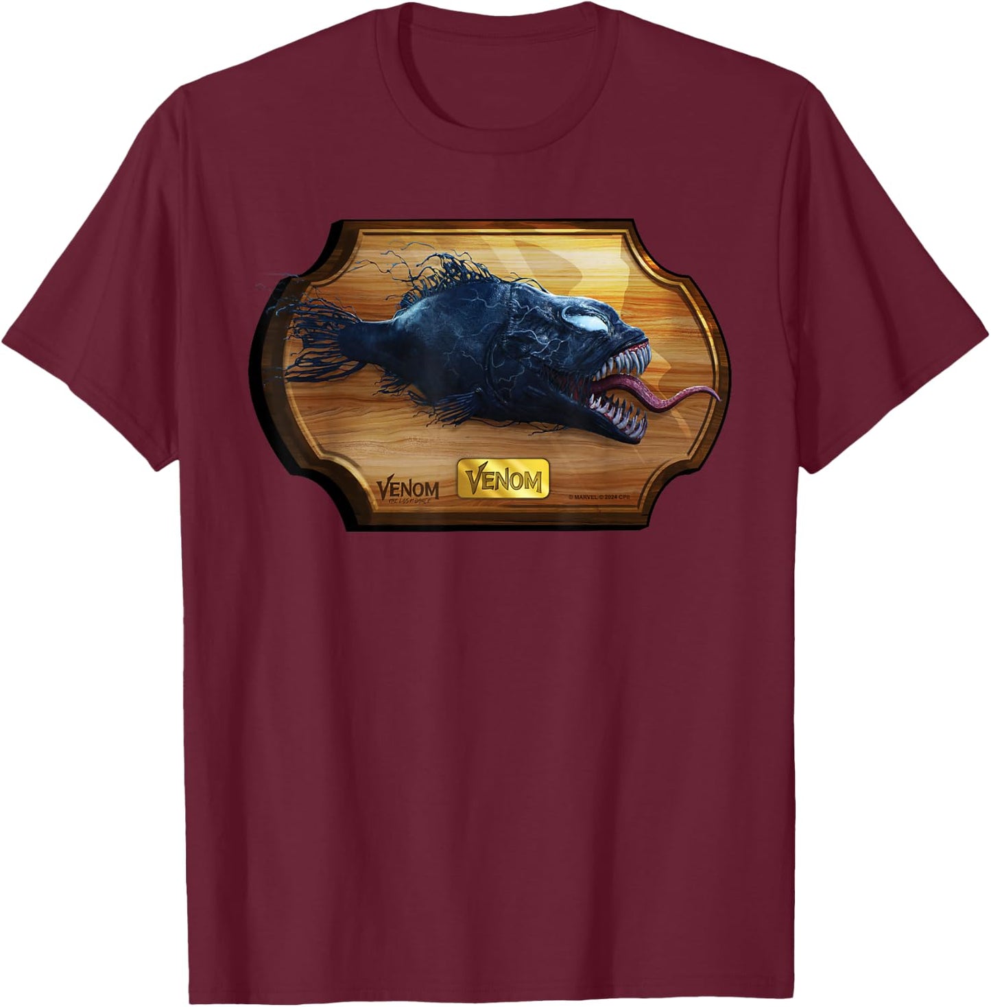 Marvel Venom: The Last Dance Mounted Wall Plaque Venom Fish T-Shirt - T-Shirt | Maroon